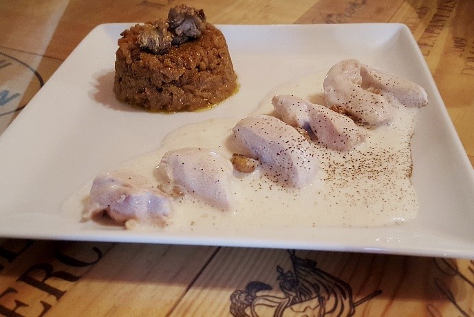 Suprême de volaille de Bresse, riz basmati et foie gras